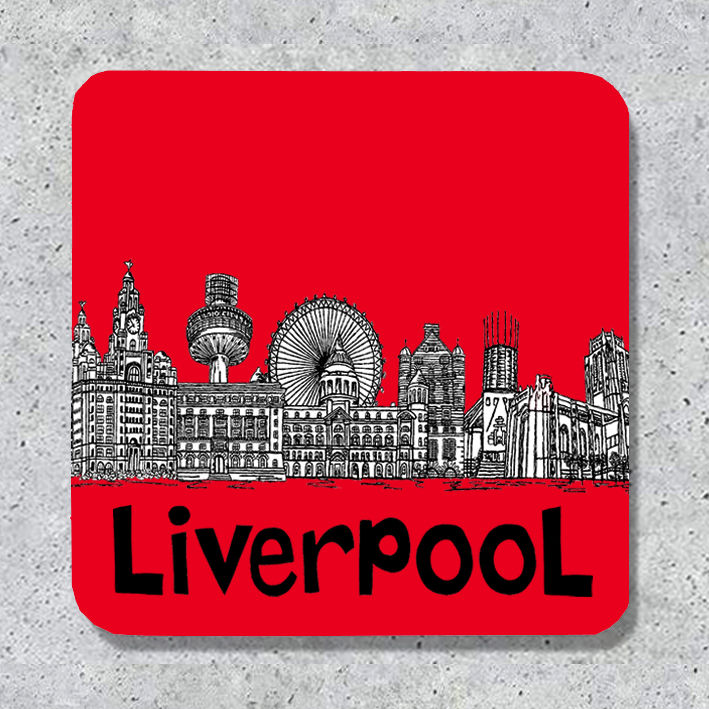 Thumbnail: Liverpool skyline coaster, Keepsake, Memento, Housewarming gift, Souvenir gift.