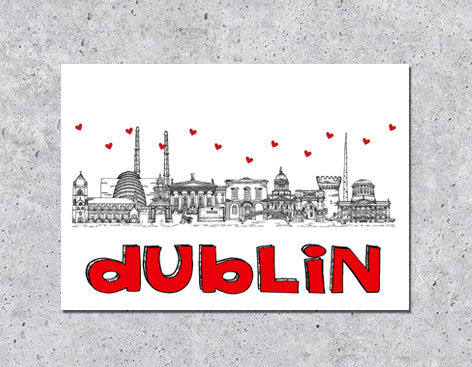 Thumbnail: Dublin Skyline Fridge Magnet, Uni keepsake, Memento, Souvenir