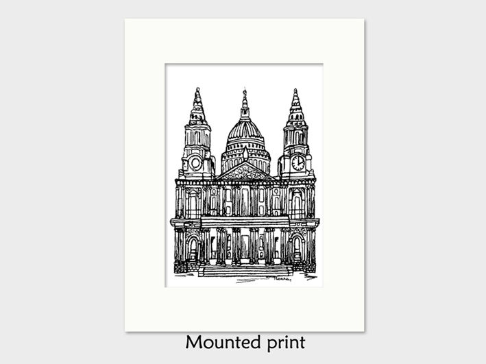 Thumbnail: St Pauls Cathedral print, Iconic London England architectural landmark.