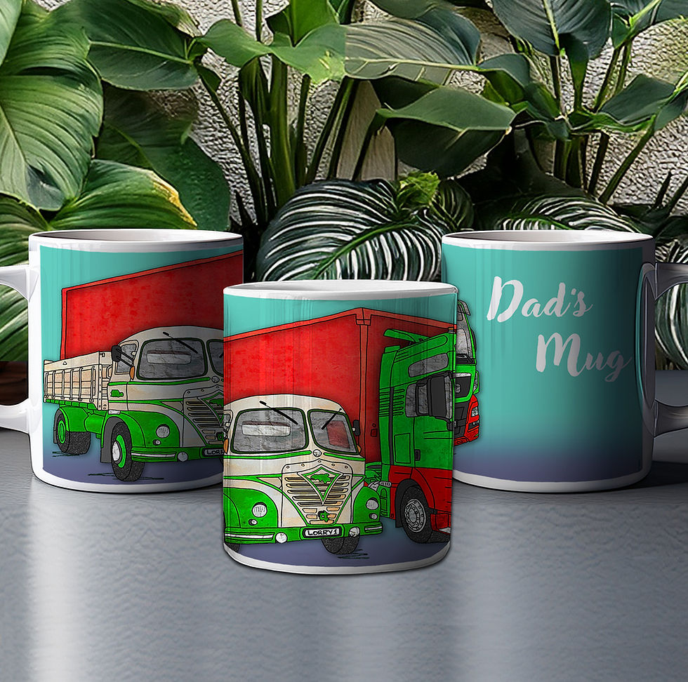Thumbnail: Personalised Lorry truck mug, Birthday gift for men, Gift for trucker