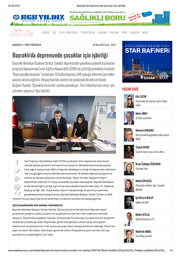 Bayraklı'da Depremzede Çocuklar İçin İş Birliği