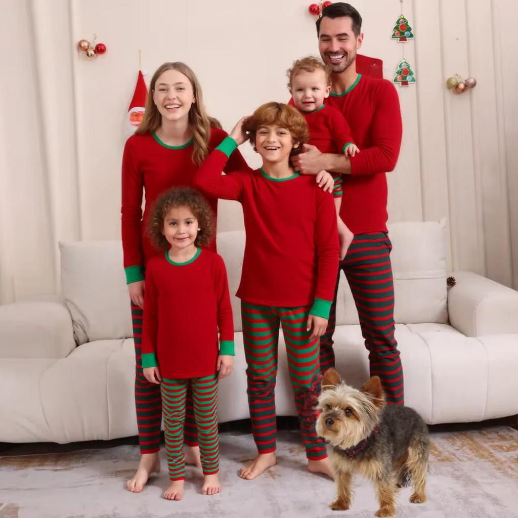 Customization Family Pajamas Customised red and green (Women Size Range)