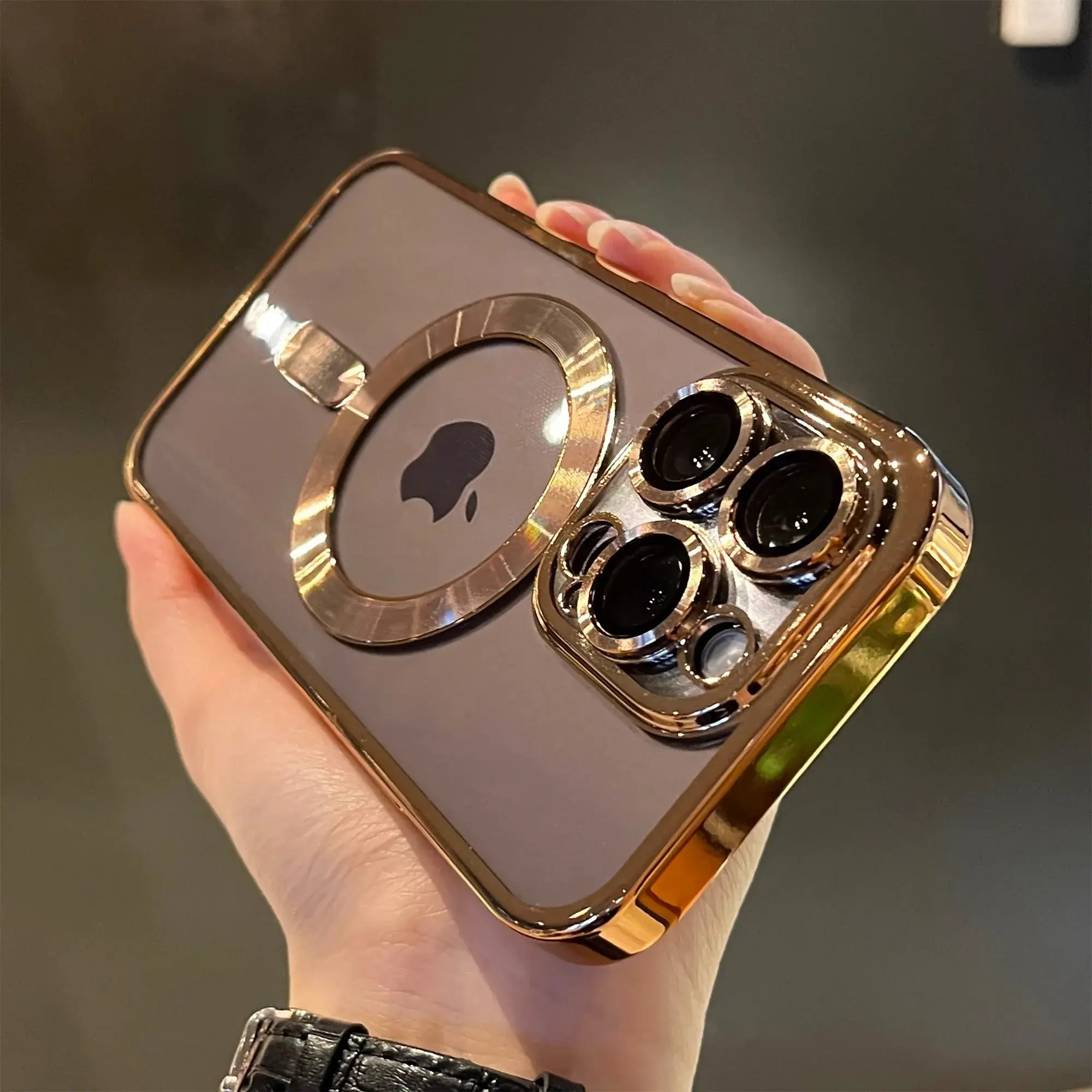 Luxury Magnetic Plating Clear Case for Magsafe Wireless Charging iPhone 11 12 13