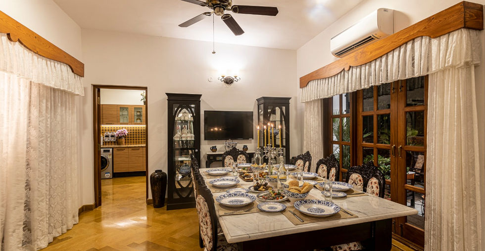 Luxury villa in Pena De france, Private pool , homes in Goa for sale, luxurious villas goa , villa with pool in goa , community villa in goa , home in Goa for sale, houses in goa , Portuguese villa in goa, Dinning room with view fully furnished
