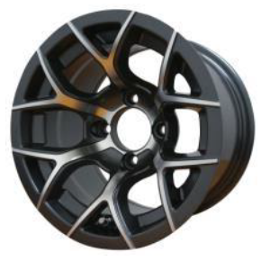 12" MACHINED/GUNMETAL 'RALLY' ALUMINUM WHEELS (SET OF 4)