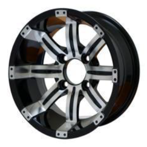 12" MACHINED/BLACK 'TEMPEST' ALUMINUM WHEELS (SET OF 4)