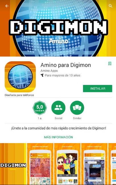 Amino estrena app para DIGIMON