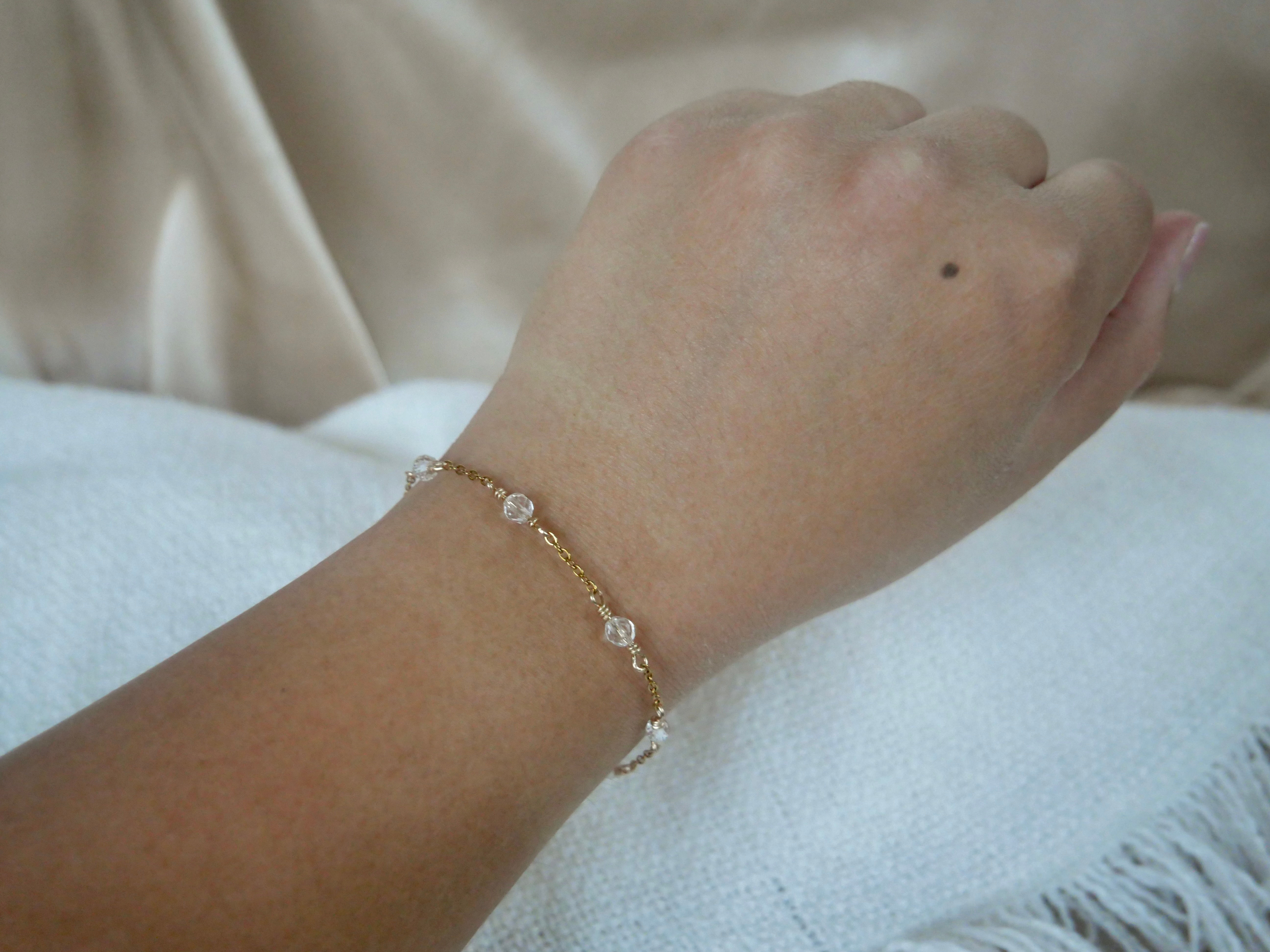 Sparkling Gold Clear Quartz Bracelet