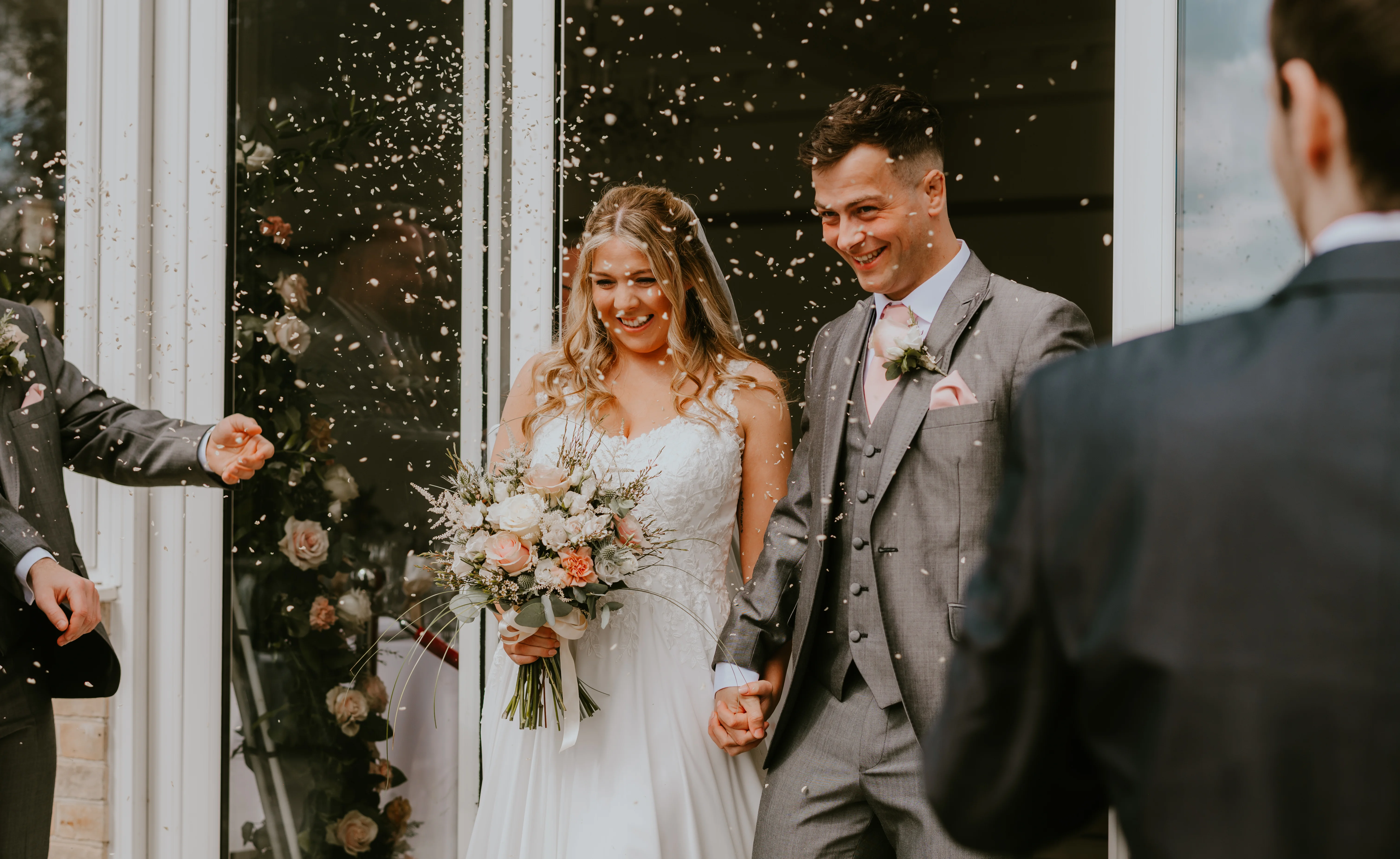 Confetti line At wedding venue