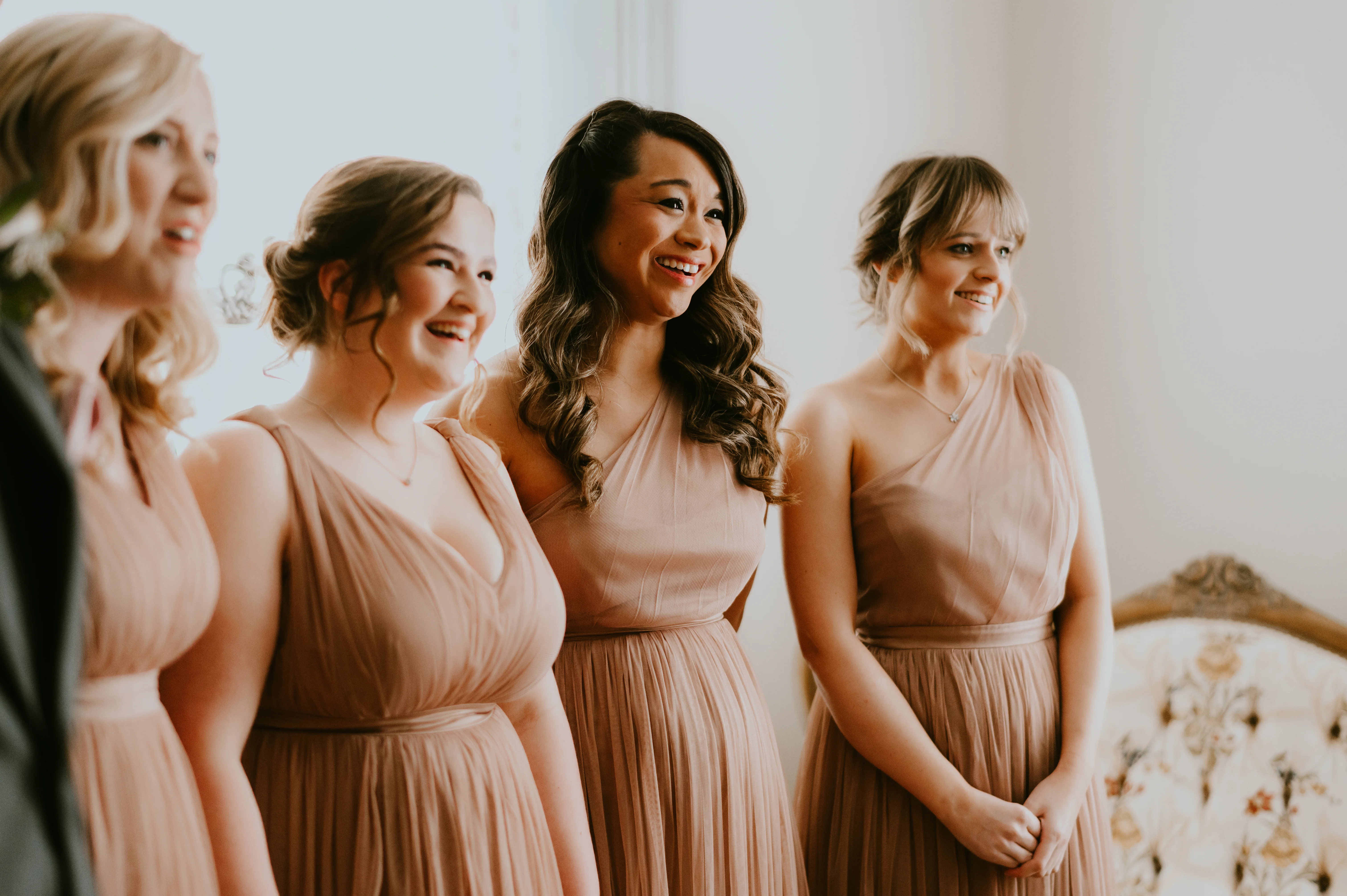 Bridesmaids First look with bride