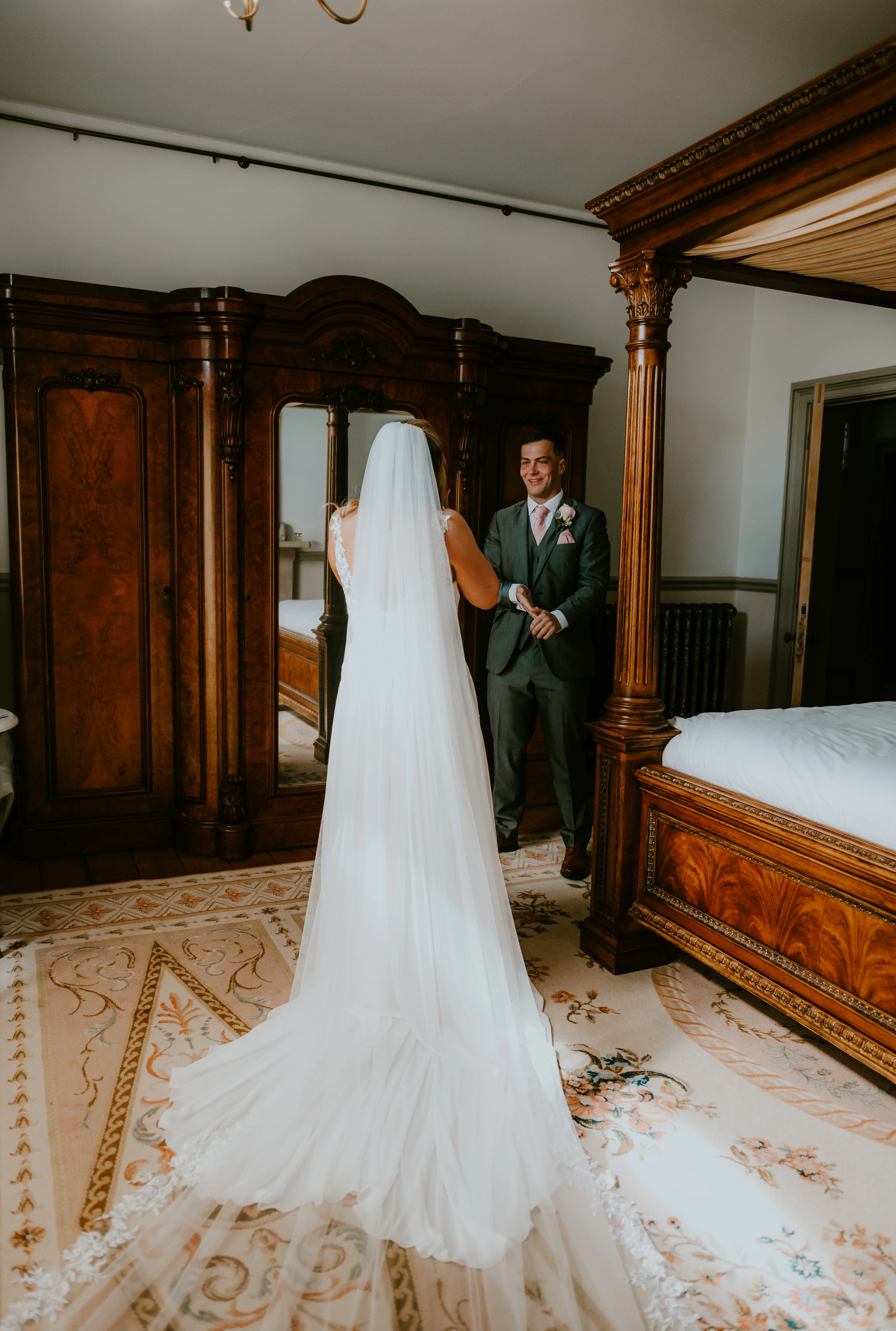 First look with bride & groom