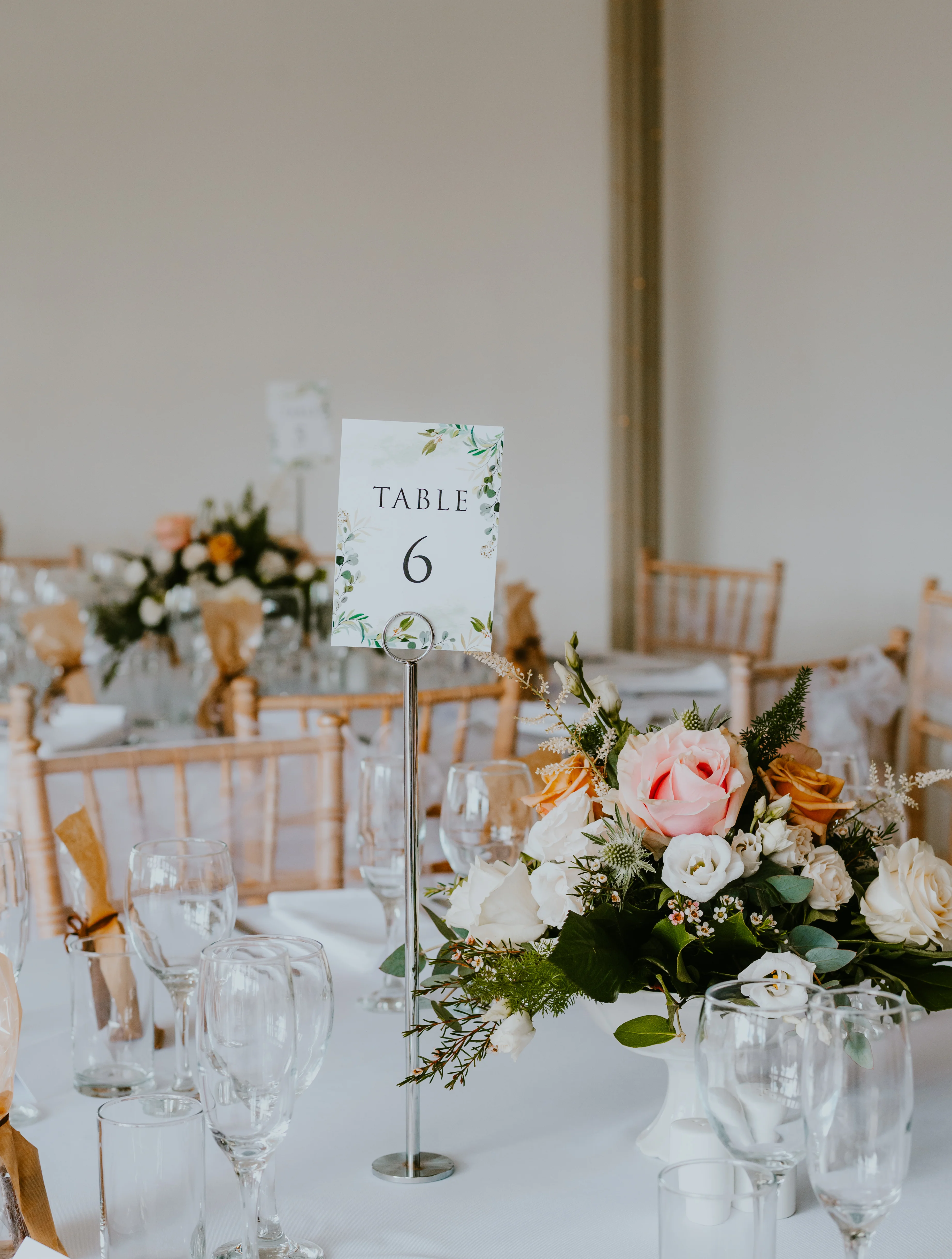 Reception Flowers and table