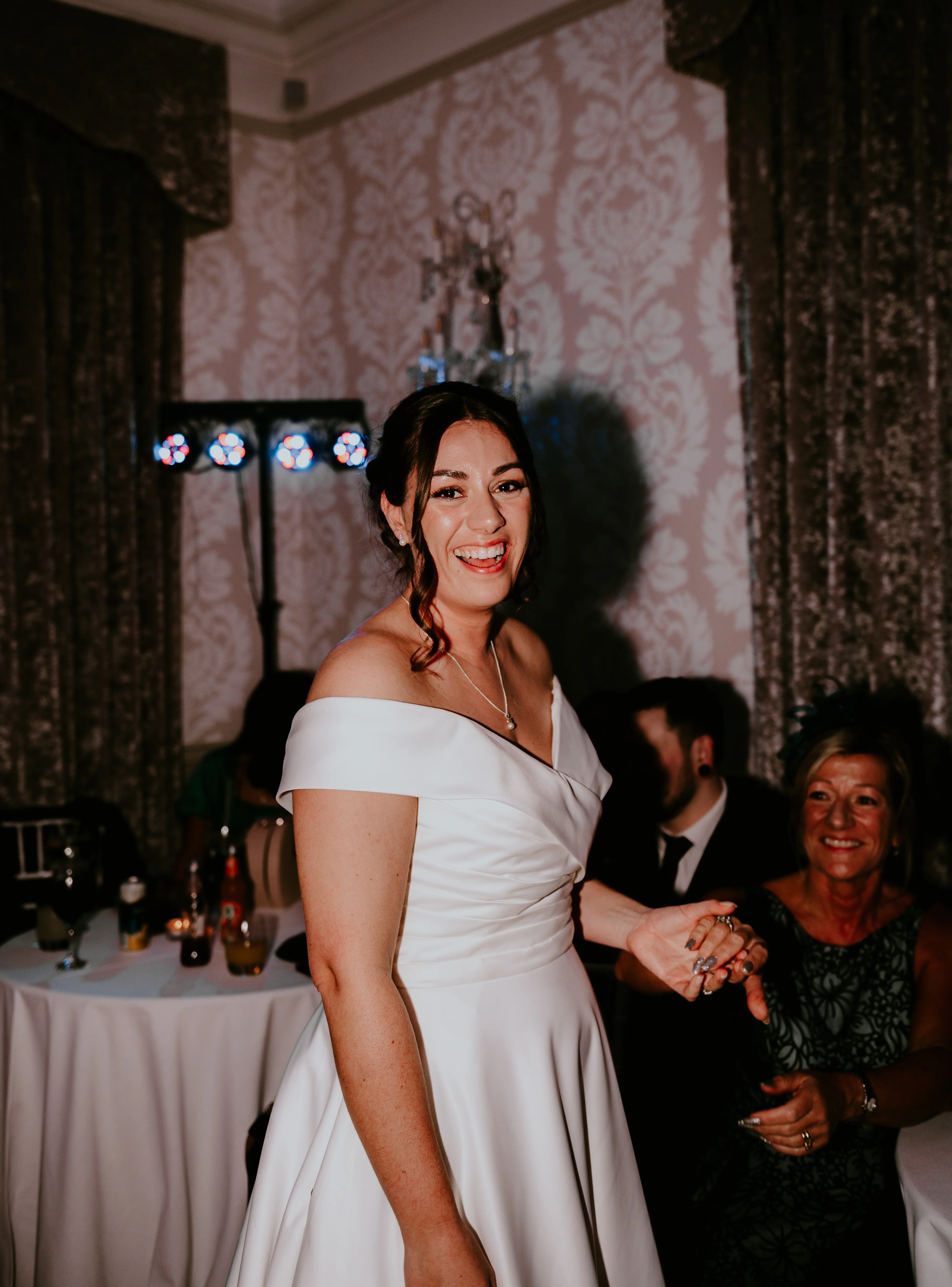 wedding party bride on dancefloor