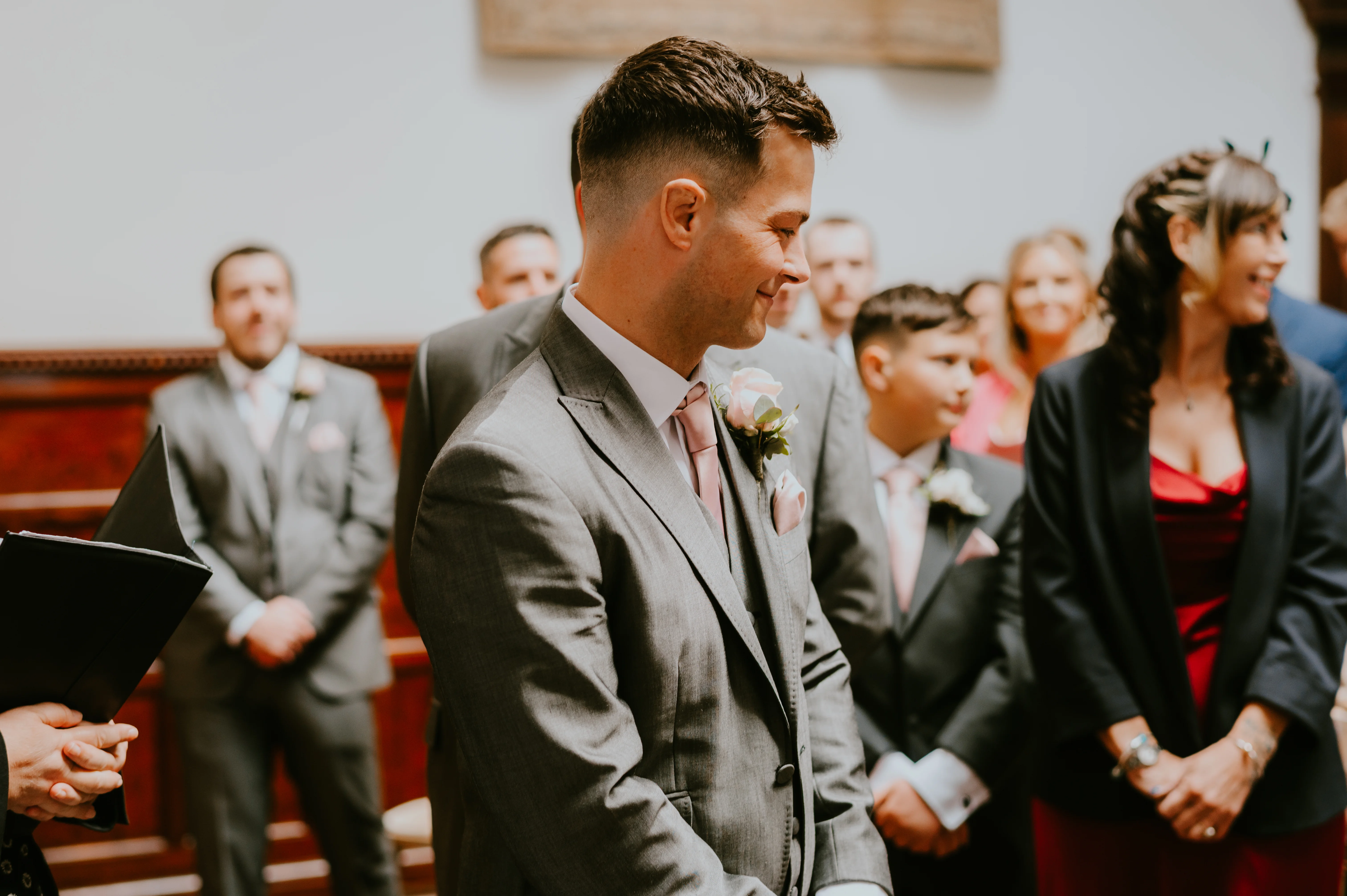 Ceremony Groom at end of aisle