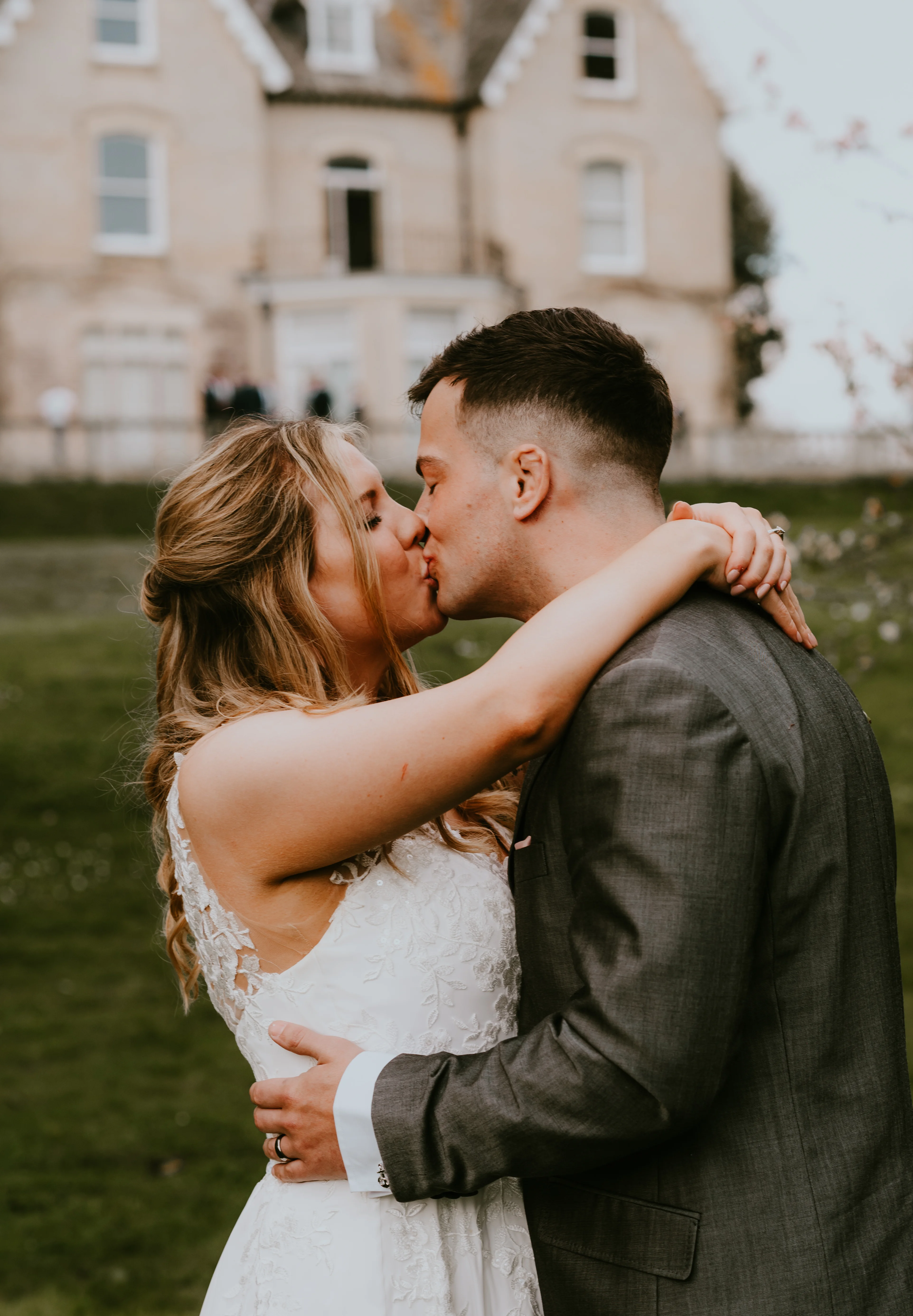 Couple portrait outside venue