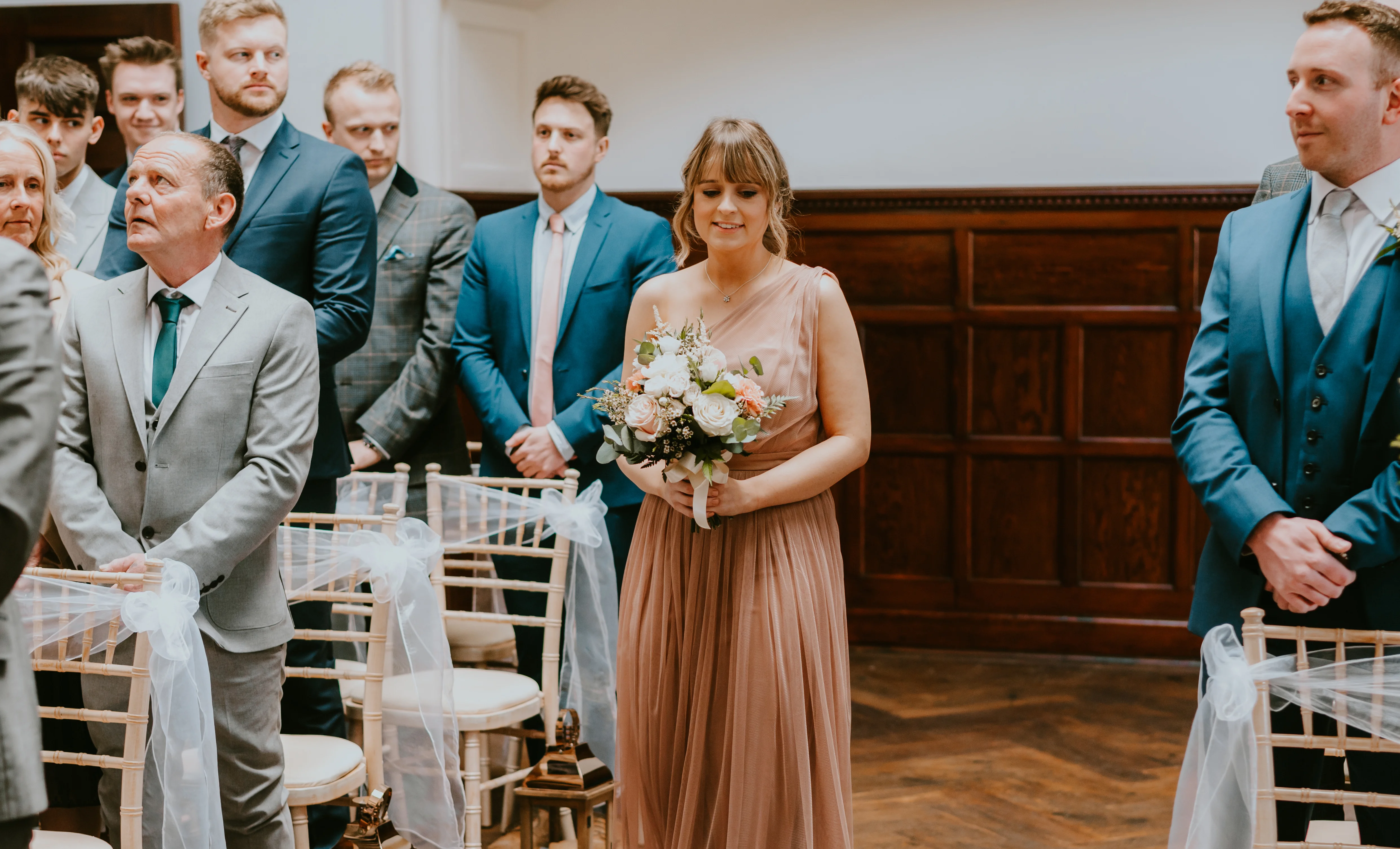 Ceremony Bridesmaid walking down aisle