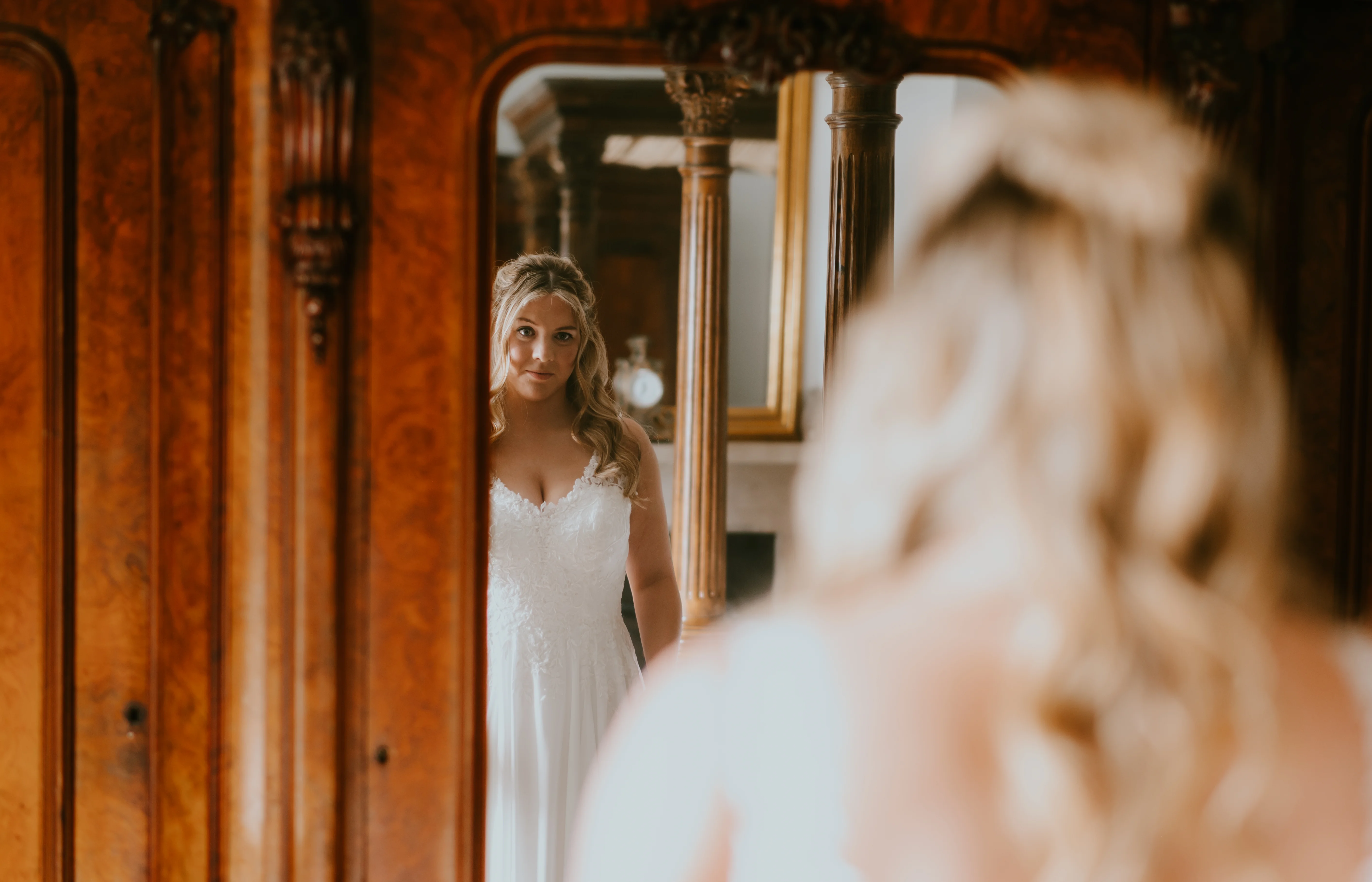 Bride mirror portrait
