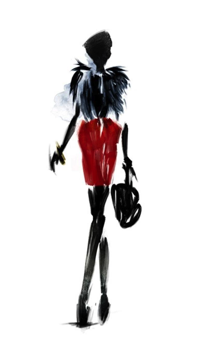 SHE WALKS IN RED
