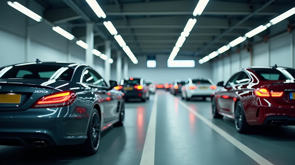 High angle view of a busy driving test centre
