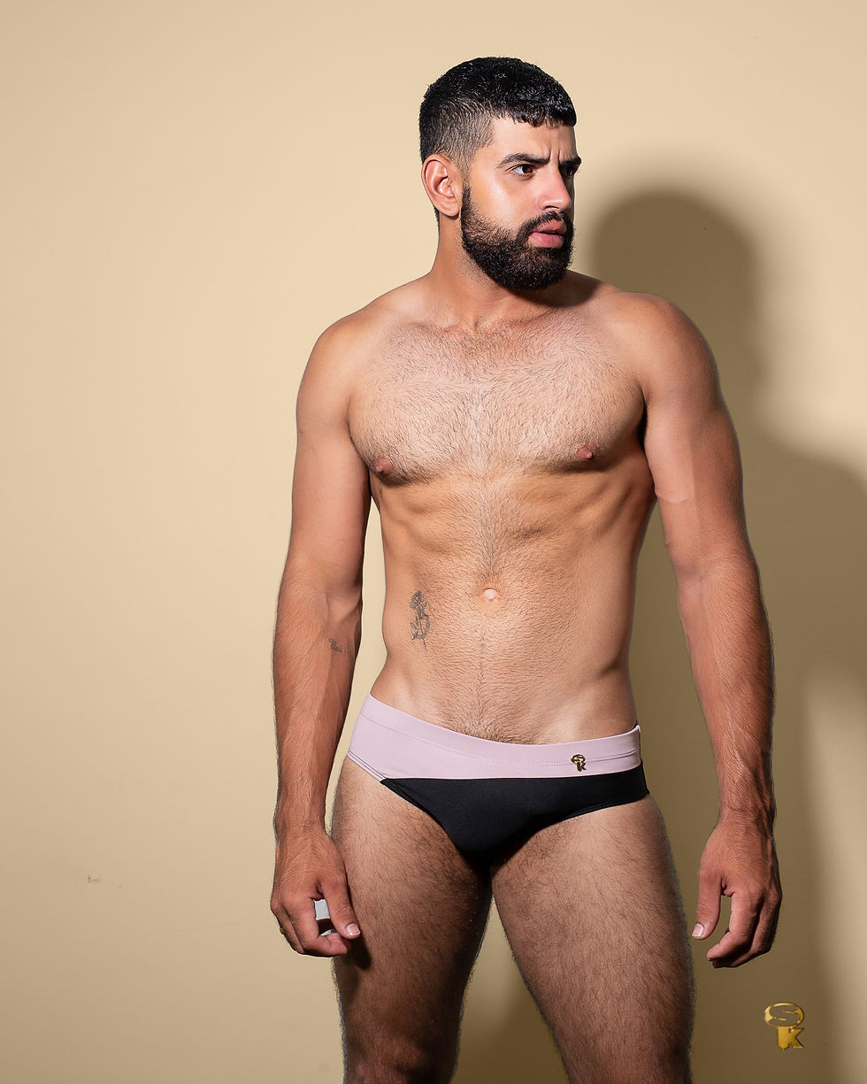 Sunga Slim Bicolor Nude & Black - Special Key Wear