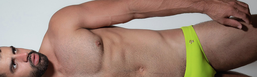 Coleção de sungas neon masculinas da Special Key Wear. Cores vibrantes, visual marcante e modelagem