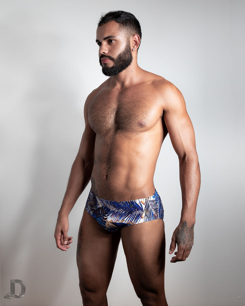 SUNGA CLASSIC FOLHAGEM AZUL