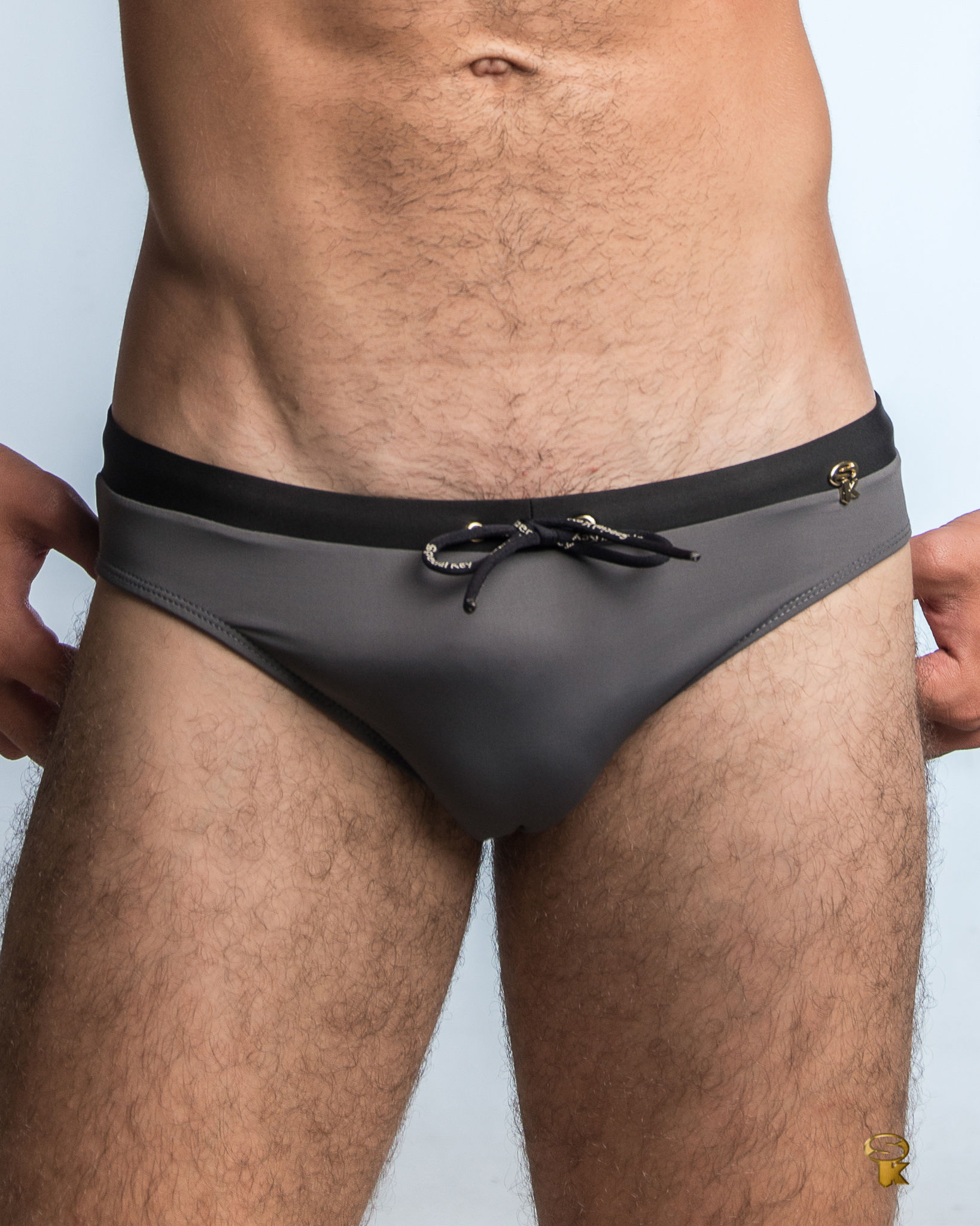 Frente Sunga Slim Cinza com cós Preto - Special Key Wear