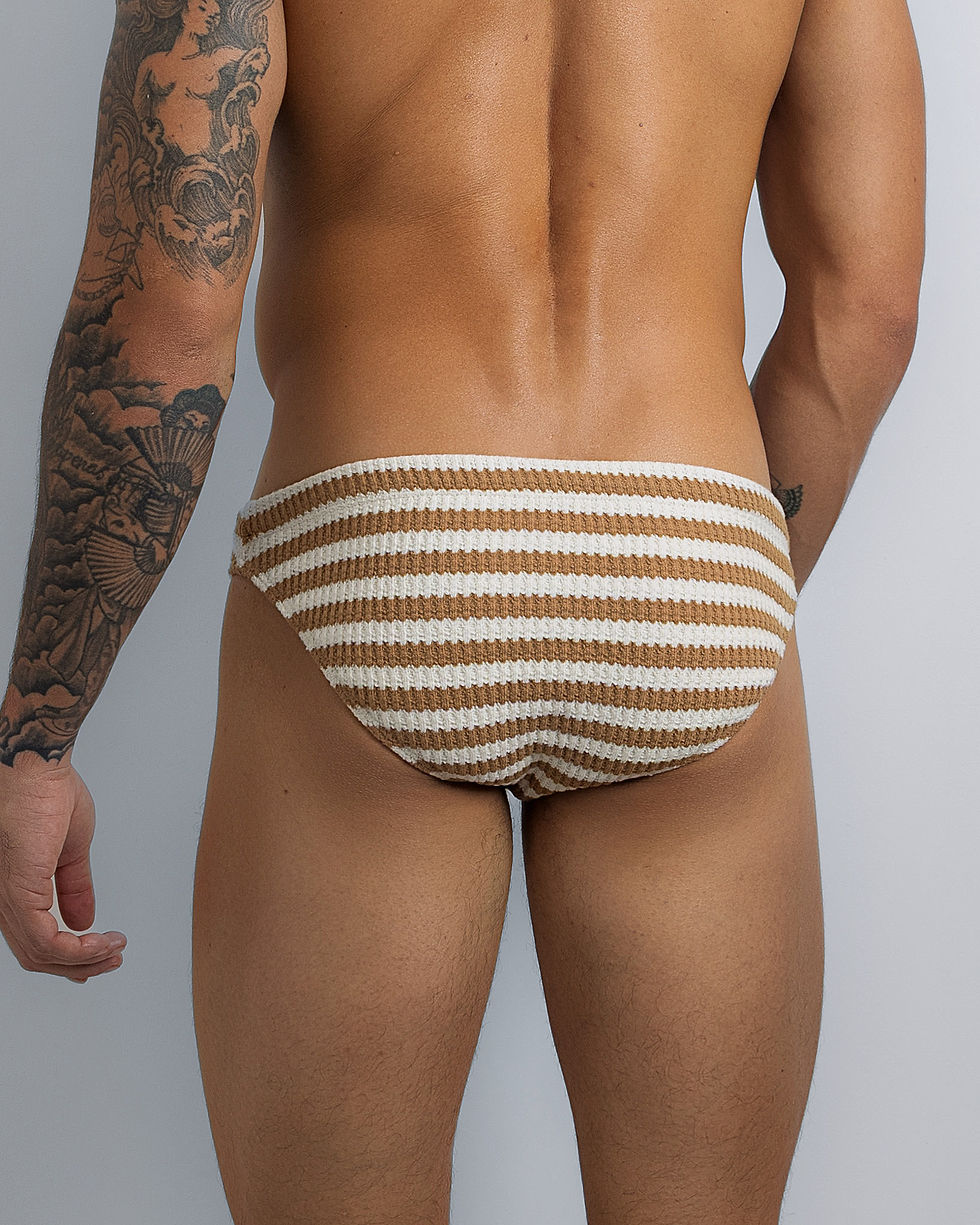 Thumbnail: BIKINI SWIM BRIEF NATURAL CROCHET MEL