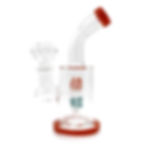Clear Mini Glass Bong with Ruby Rim Detail – 5.5 Inch