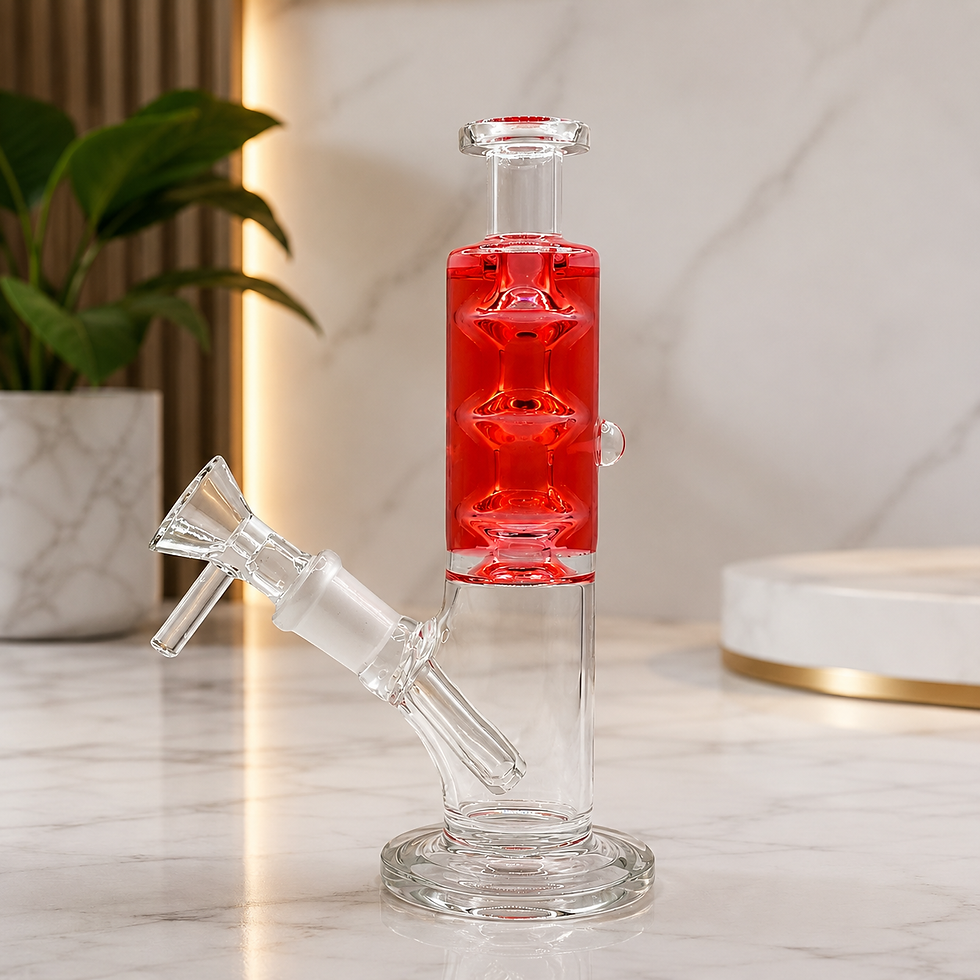Red Glycerin Freezer Liquid Glass Bong – 7 Inch