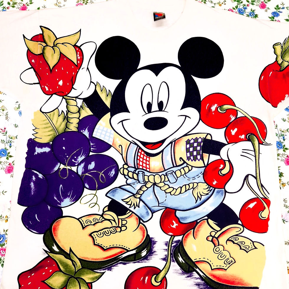 90s Vintage Disney T-shirt Mickey Fruit