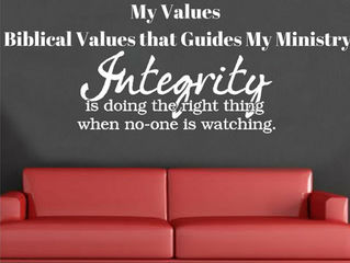My Values: Biblical Values that Guide My Ministry