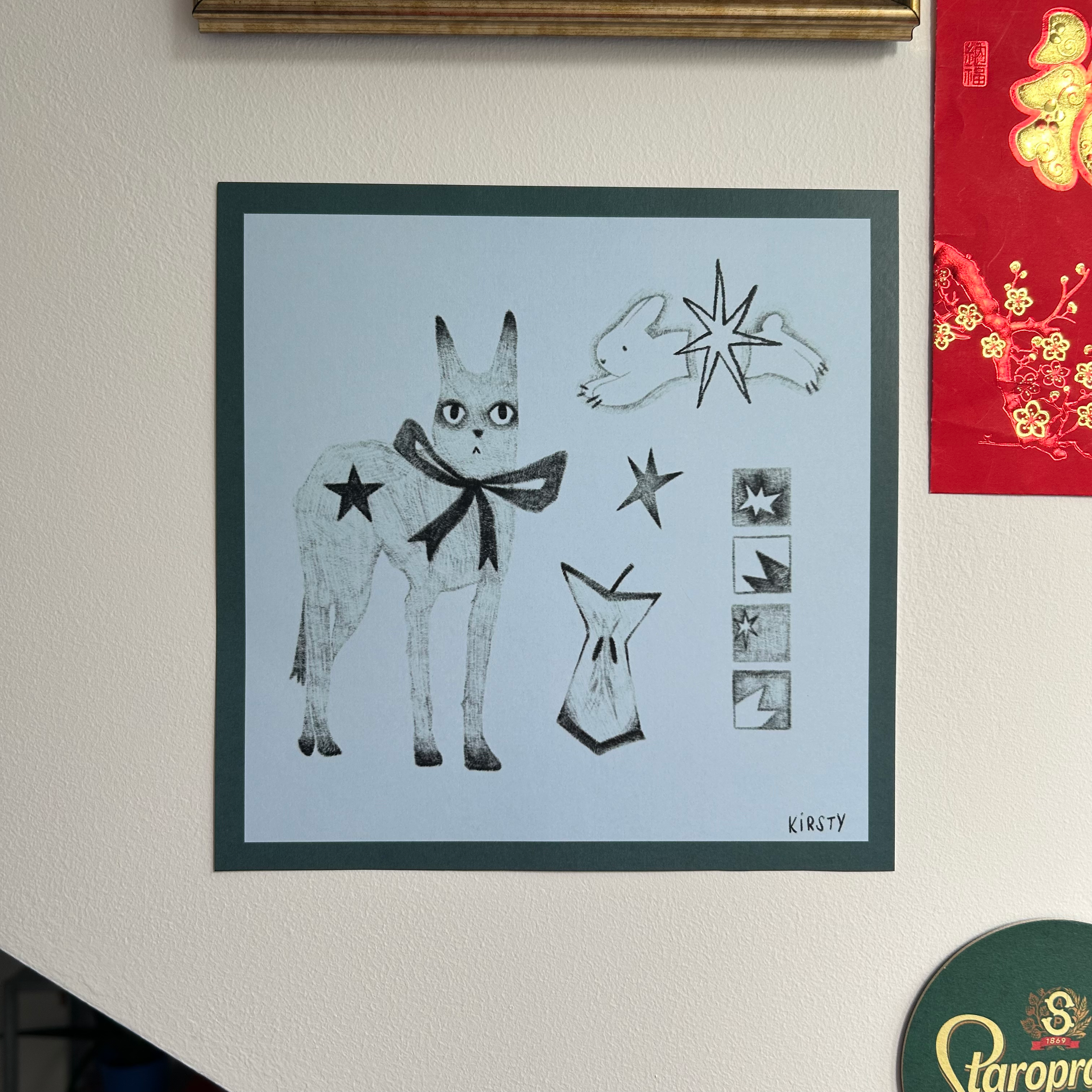 Blue Tattoo Flash print