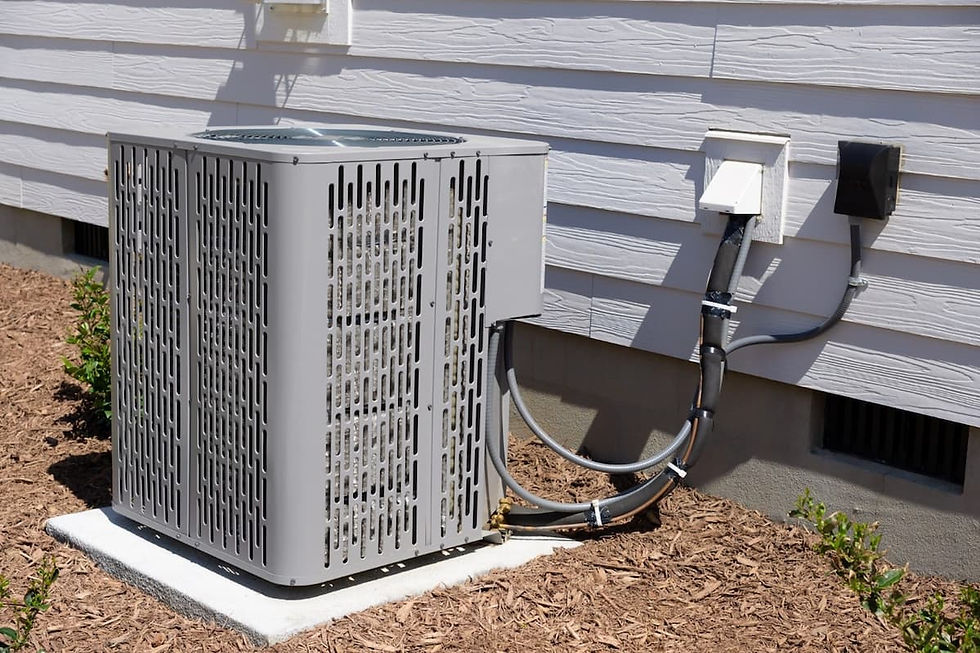a heat pump outside a home