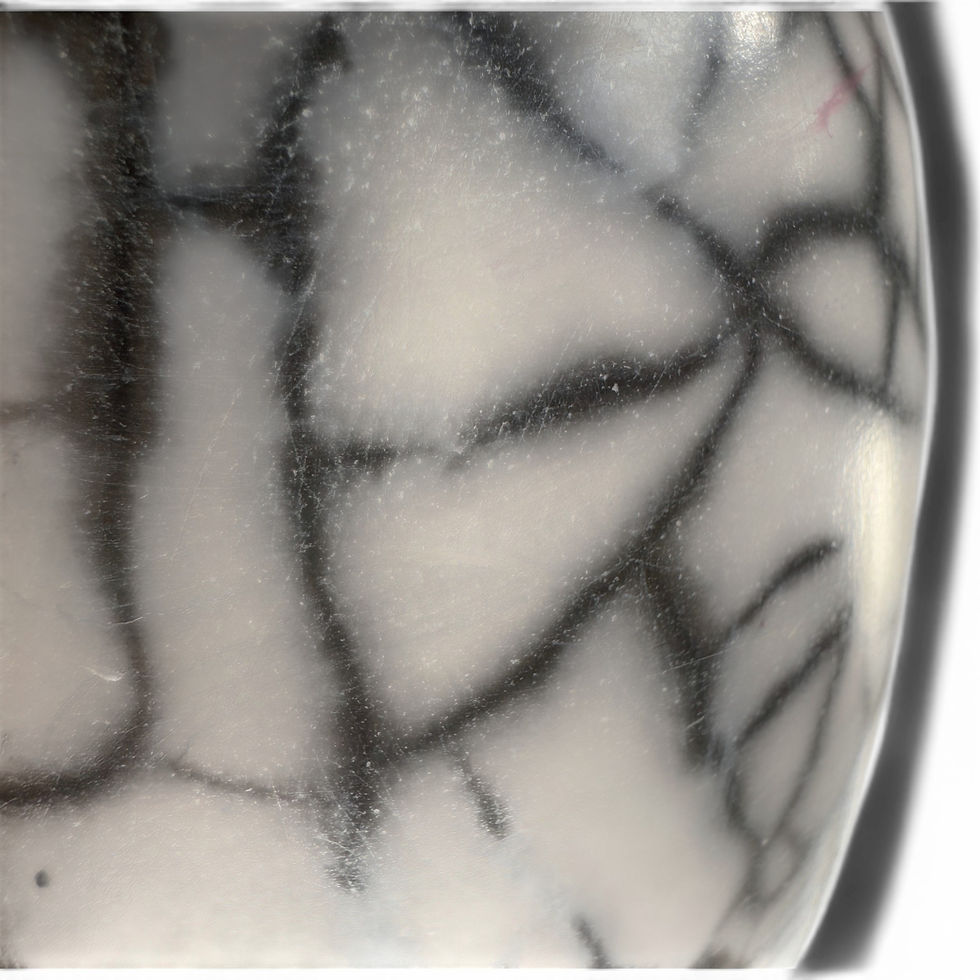 Thumbnail: Naked Raku Stoneware with Blown Glass Top - 36cm x 15cm
