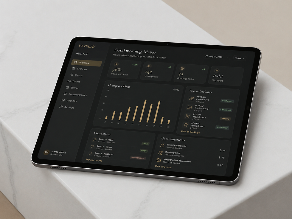 Vayplay tablet hotel