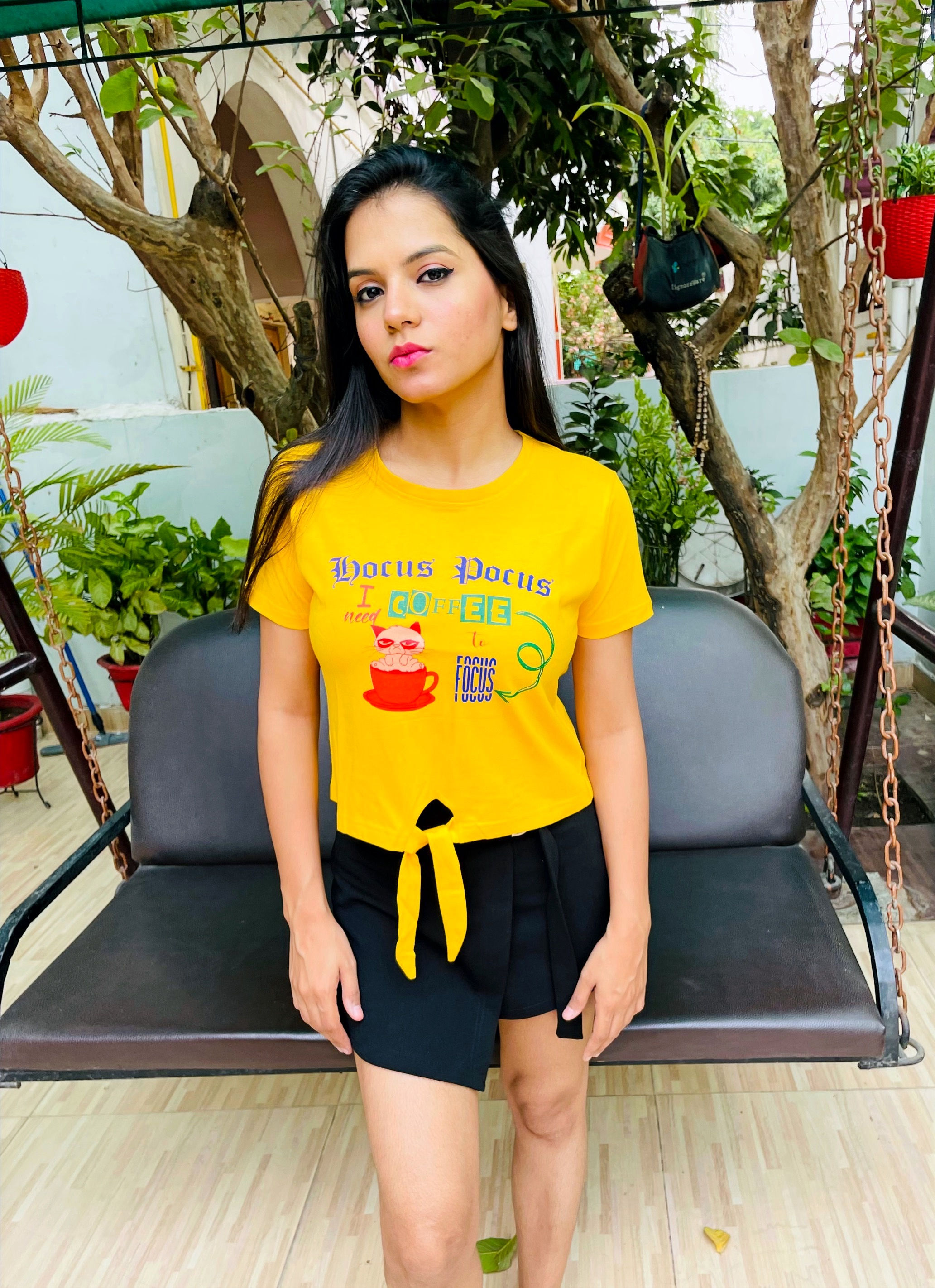 Coffee Knot Crop Top