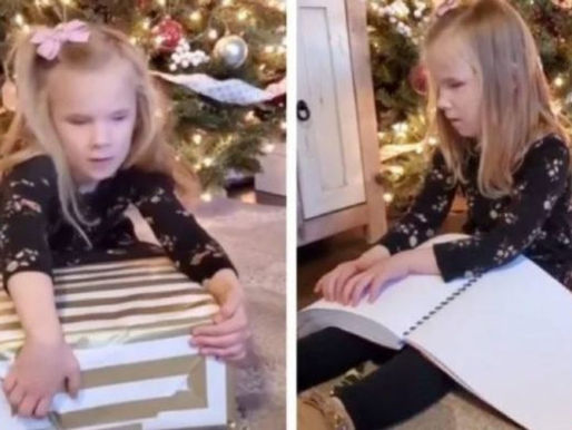 Niña con discapacidad visual recibe libros en braille de Harry Potter como regalo de Navidad