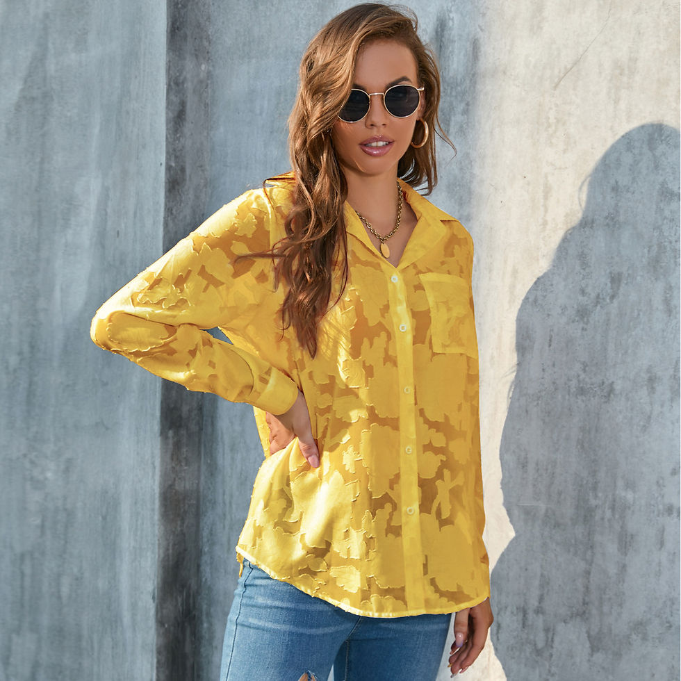 Thumbnail: Plus Size V-neck Chiffon Shirt for Women
