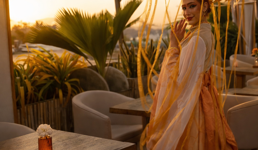 Personas disfrutando el atardecer y cócteles en el rooftop de Viva La Vida Cartagena durante Semana Santa.