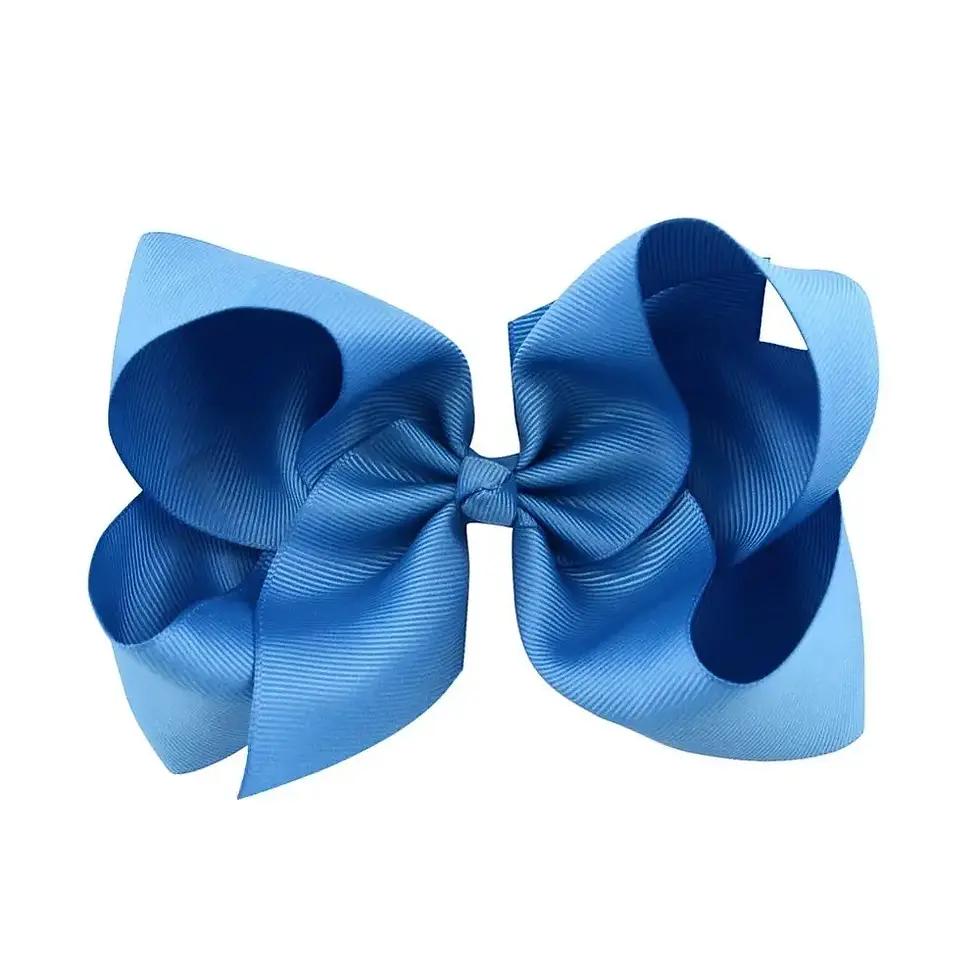 Thumbnail: 1Pcs 6 Inch 40 ColorfulGirls Big Solid Ribbon Hair Bow