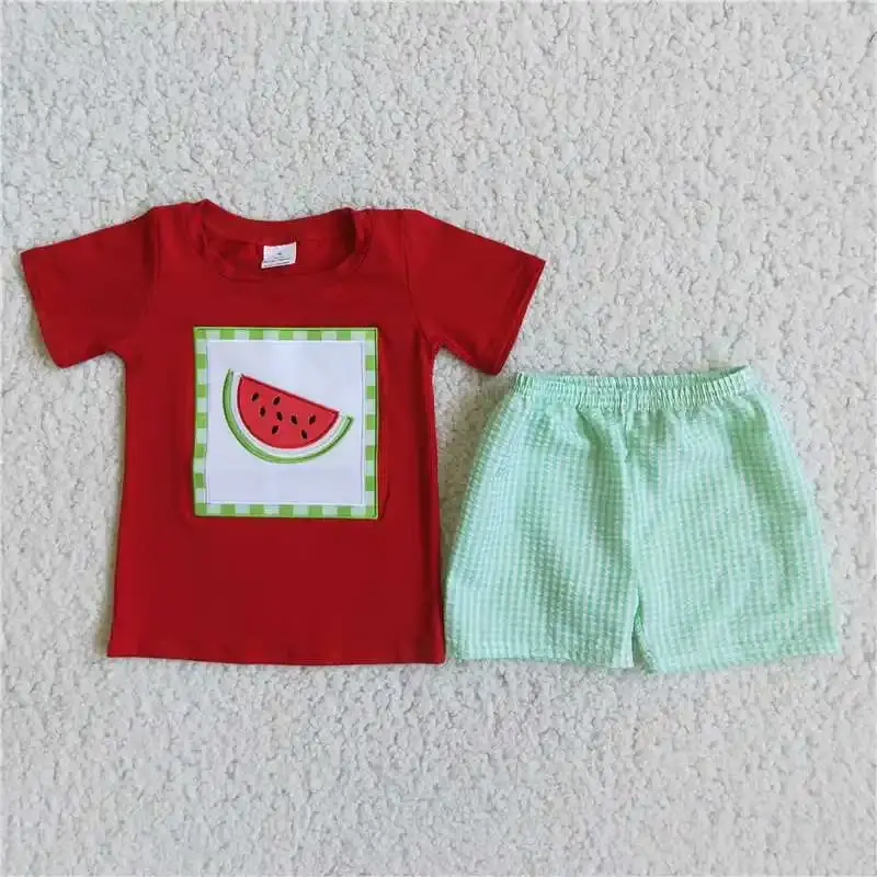 Thumbnail: Noah Baby Boy Summer Embroidered Outfits