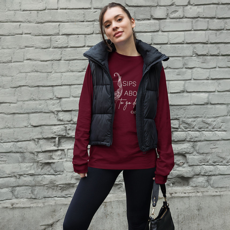 Thumbnail: "Sips About to Go Down" Women's Long Sleeve Tee