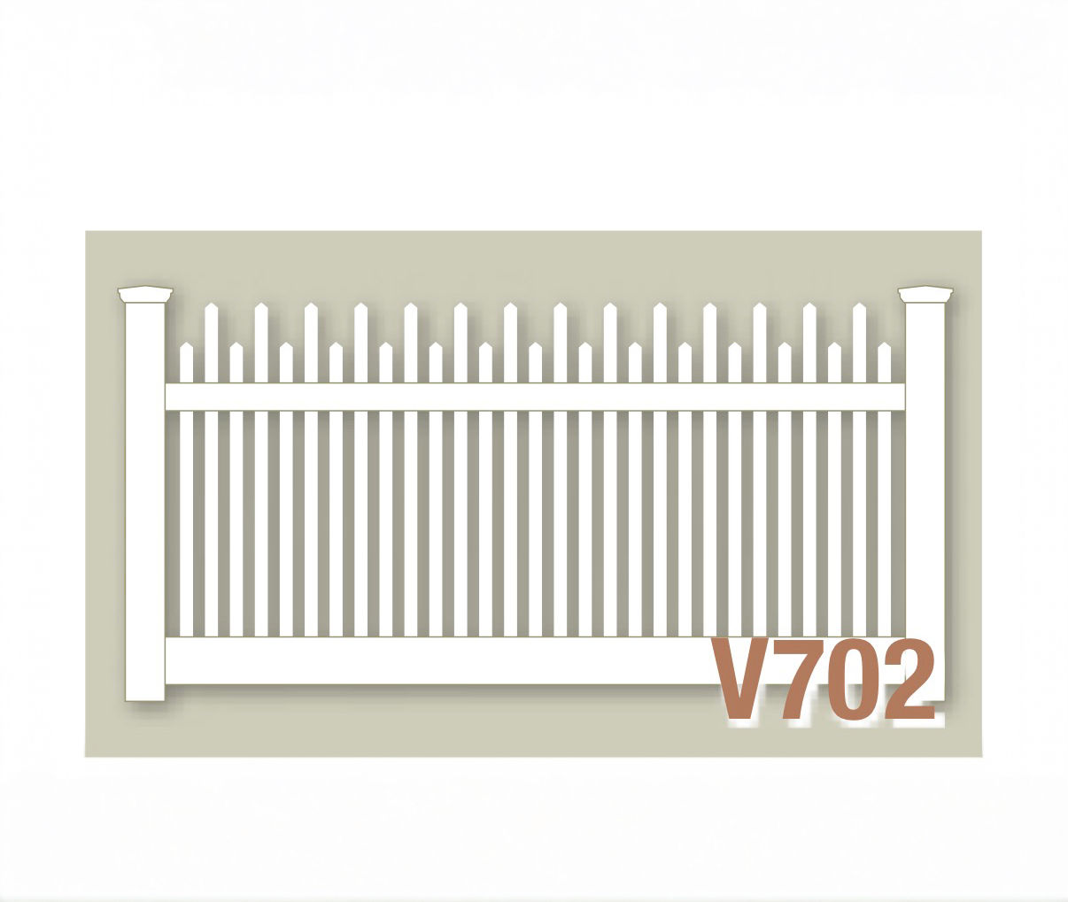 Picket Panel – Vinyl Fence – Classic Victorian Picket With Staggered Top