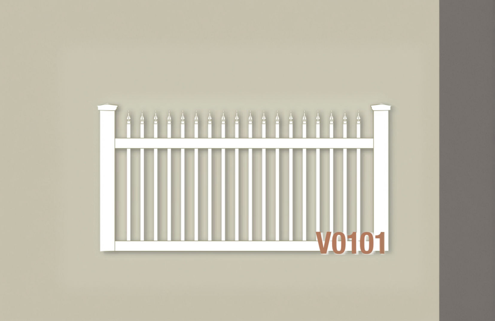 Picket Panel – Vinyl Fence – Ornamental 1" x 1" Straight Top Picket
