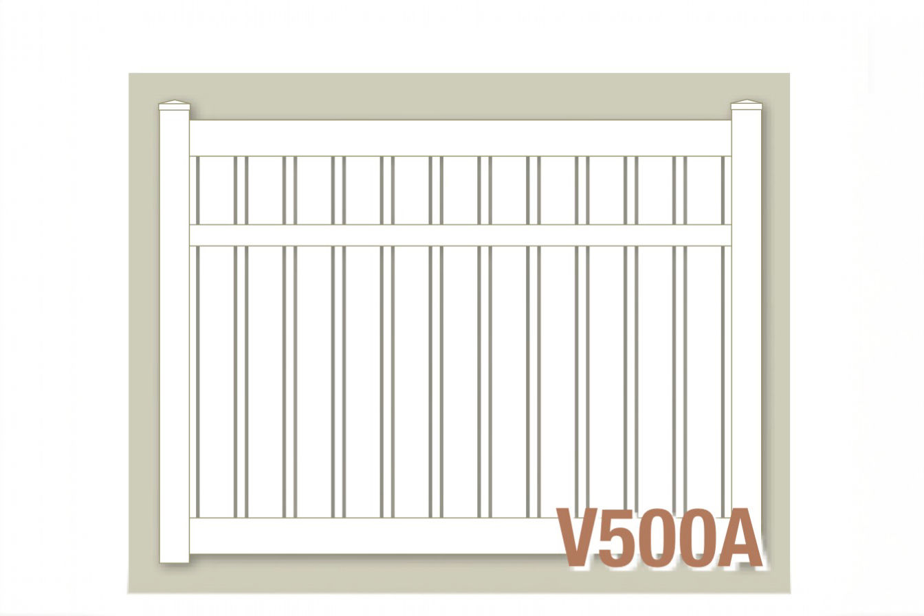 Semi-Privacy Panel – Vinyl Fence – Alternating 6" and 1-1/2" Boards
