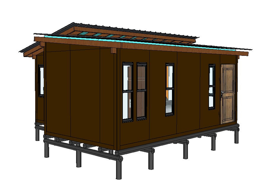 “Prototipo de vivienda compacta de 35 m² con estructura ligera de paneles Innova SIP y acabados modernos.”