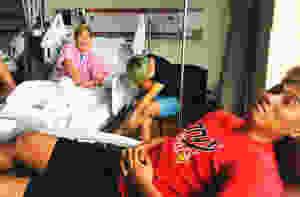 Last year, admitted into the hospital post fight. Was a broken rib i think.