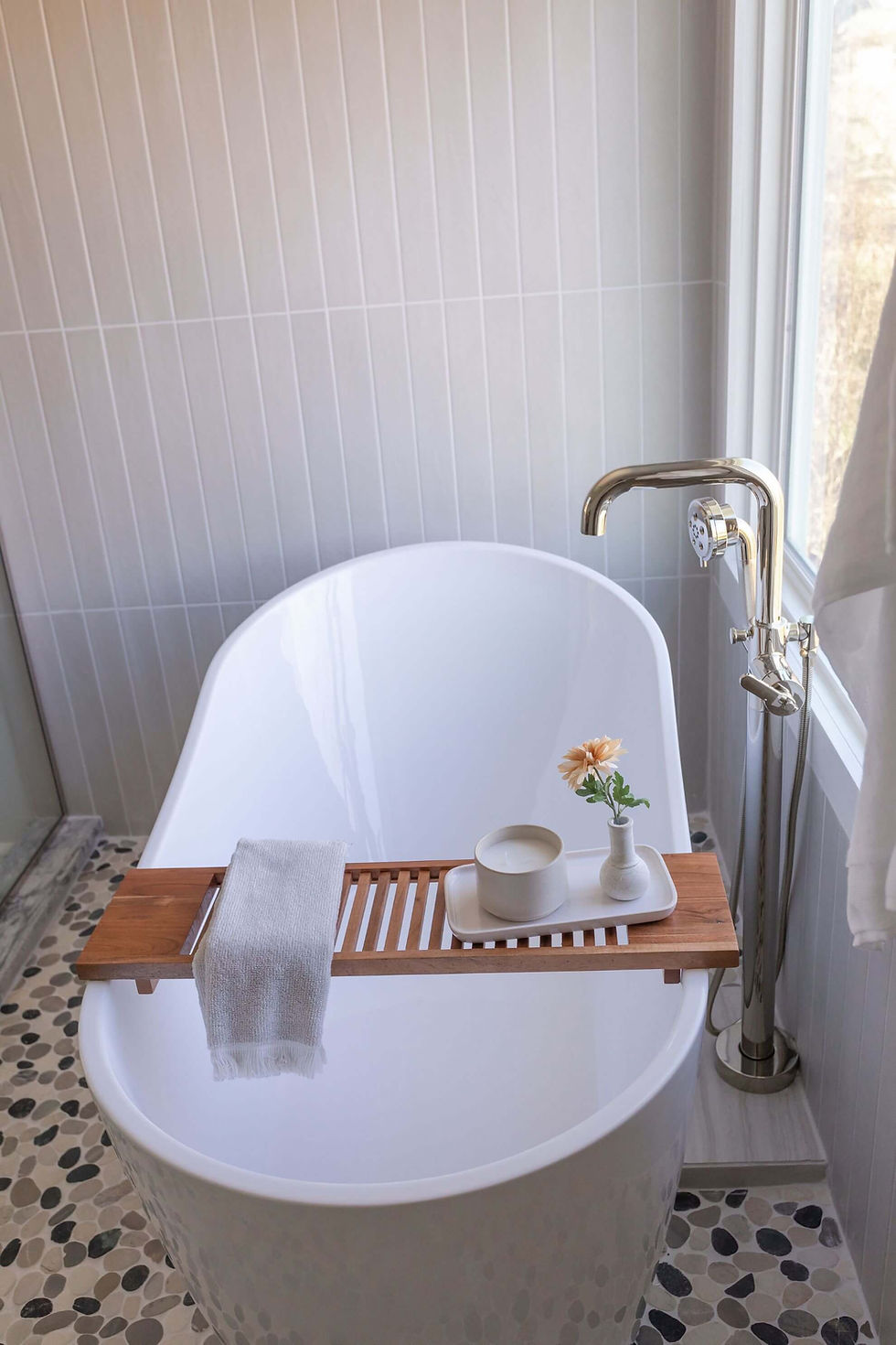 Custom new home build finish with free standing tub