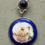 Thumbnail: Antique Porcelain Sterling Silver Pendant With Long Silver Snake Chain